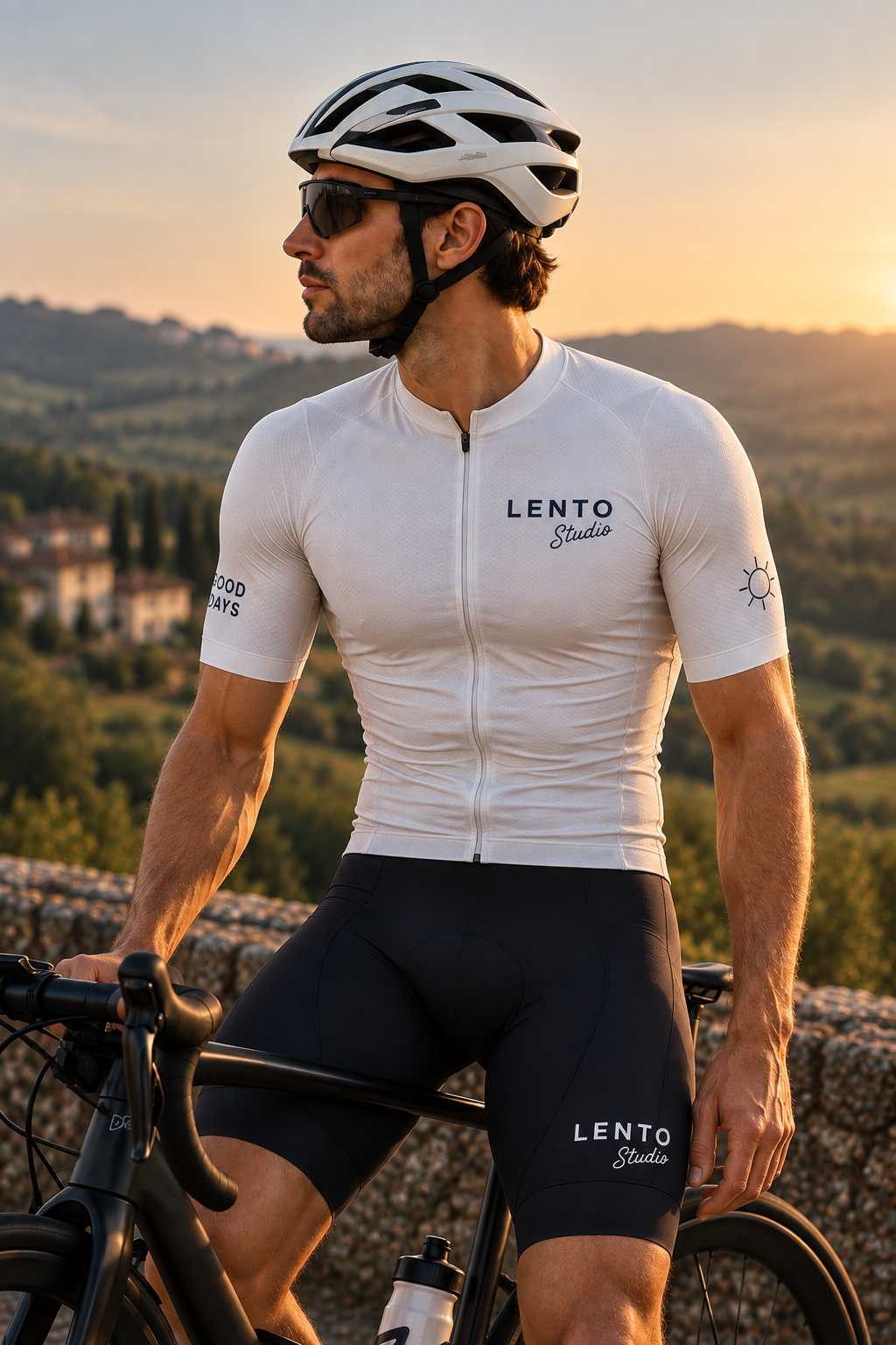 LENTO Men's Cycling Jersey – Beige